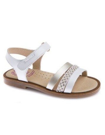 Pablosky Sandalia Niña Piel Blanco tiras