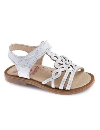 Pablosky Sandalia Blanca con corazones y Velcro