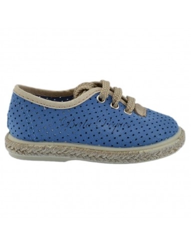 Zapato casual en piel herraje azul jeans y piso...