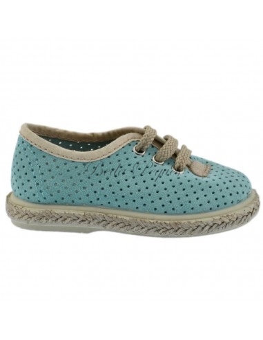 Zapato casual en piel herraje color aguamarina...