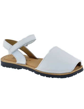 Sandalia Ibicenca o menorquina de Piel en Blanco