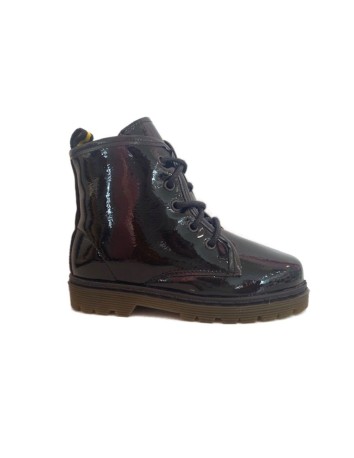 Bota Militar Negro tipo Charol