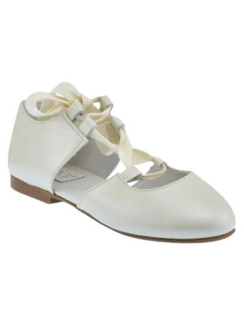 Guxs Bailarina Ceremonia Piel Beige con Lazo