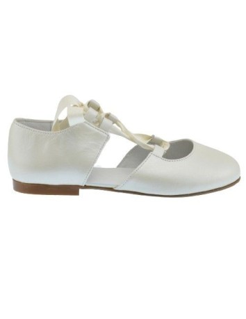 Guxs Bailarina Ceremonia Piel Beige con Lazo 2
