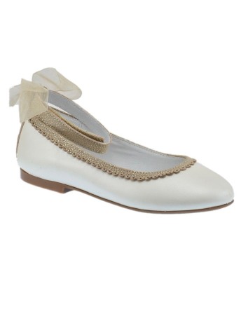 Guxs Zapato Ceremonia Piel Beige lazo