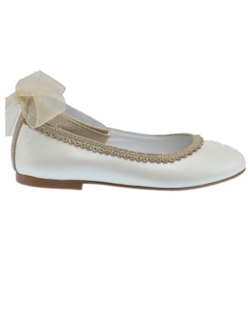 Guxs Zapato Ceremonia Piel Beige lazo 2