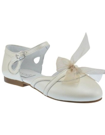 Guxs Bailarina Ceremonia Piel Beige con Lazo