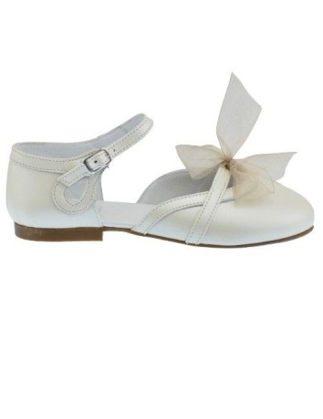 Guxs Bailarina Ceremonia Piel Beige con Lazo 2