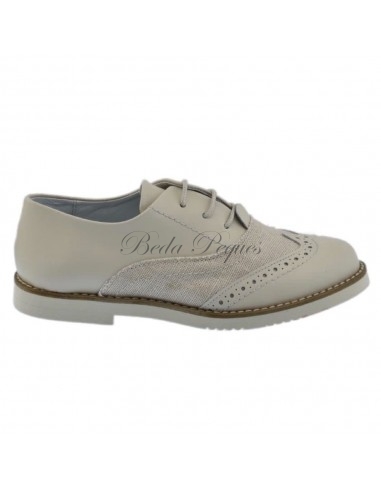 Guxs Blucher Piel y Lino Marfil