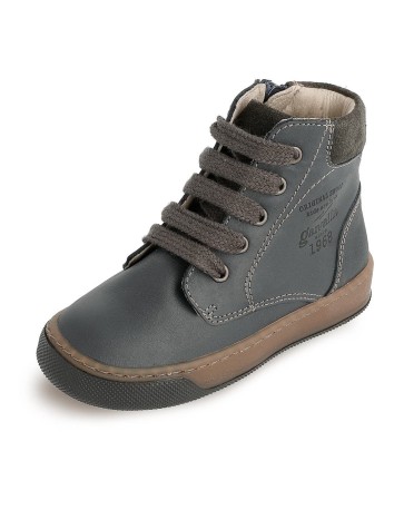 Bota en piel para niño de Garvalin en azul marino