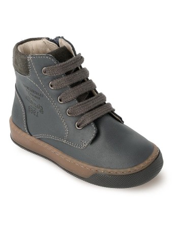 Bota en piel para niño de Garvalin en azul marino 2