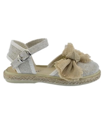 Zapato de tejido tipo lino ceremonia combinada con lazo... 2