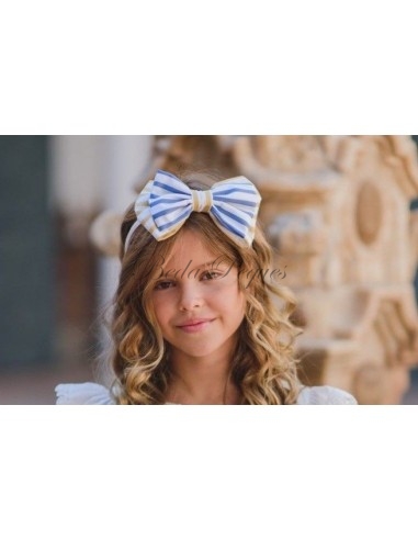 Zoé Kiss Tocado Diadema Colección rayas azul y...