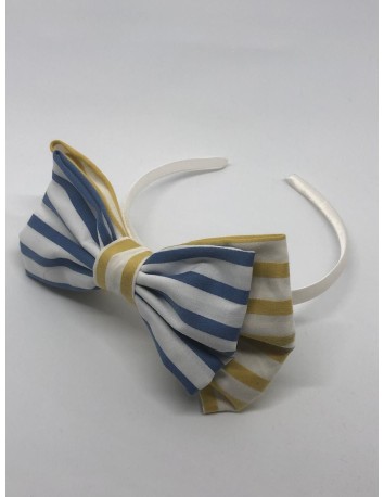 Zoé Kiss Tocado Diadema Colección rayas azul y amarillo 2