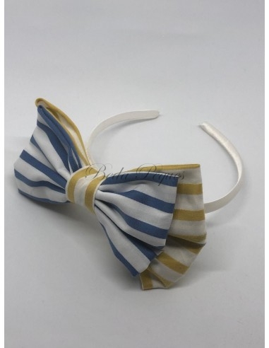 Zoé Kiss Tocado Diadema Colección rayas azul y...