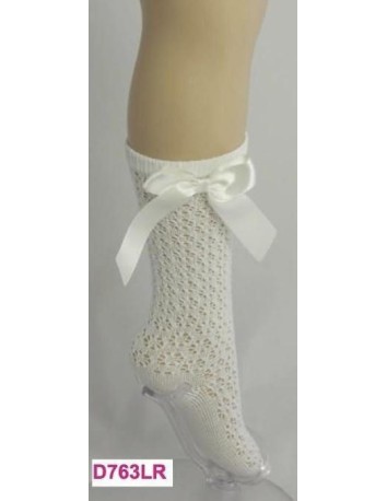 Calcetín Calceta Hilo Lazo Beige 2