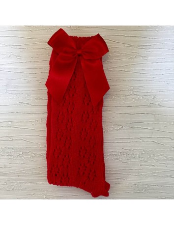 Calcetín Calceta Hilo Lazo Rojo