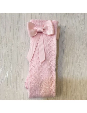 Calceta Calada Rosa con Lazo