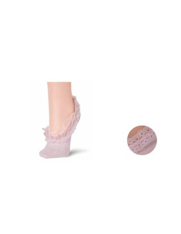 Calcetín Salvapies  con Encaje Rosa Empolvado