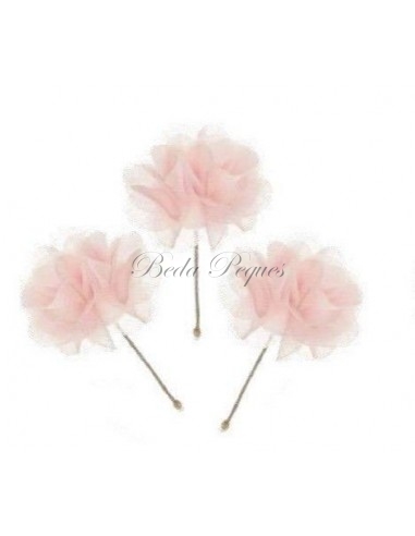 Pack  con 3 flores Rosa bebé