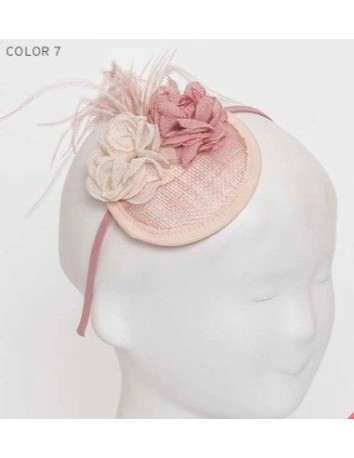 Diadema Tocado Redondo Rosa
