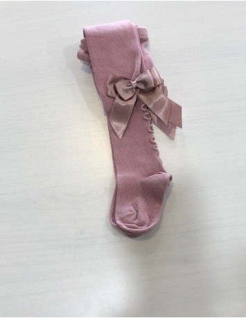Leotardo Rosa Palo con costura y lazo