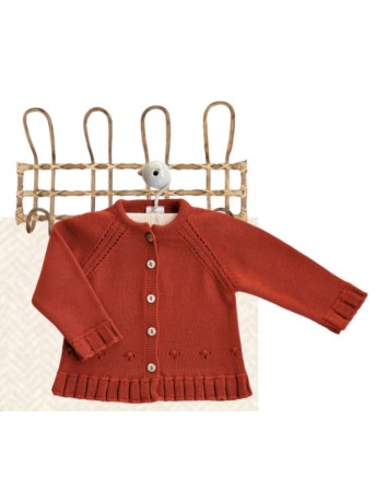 Valentina Bebes chaqueta de punto larga color caldera
