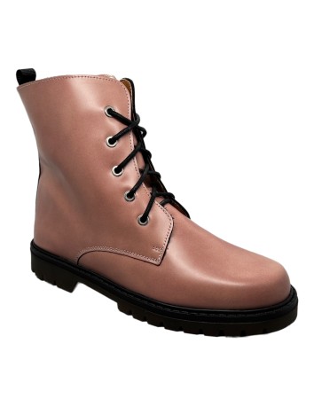 Guxs bota militar de piel florentic rosa empolvado 2