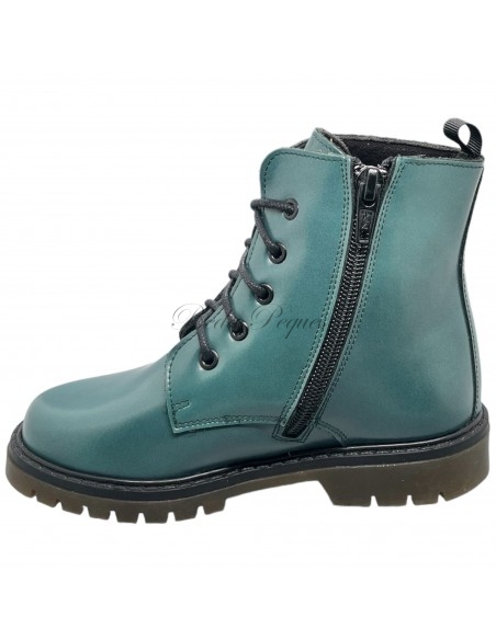 Guxs bota militar de piel florentic verde botella