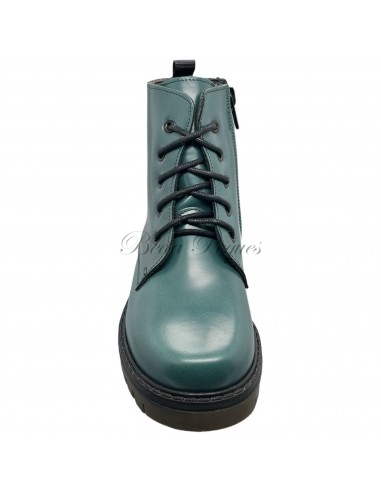 Guxs bota militar de piel florentic verde botella