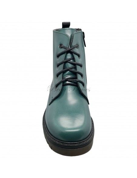Guxs bota militar de piel florentic verde botella
