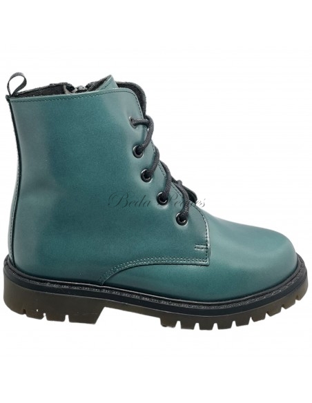 Guxs bota militar de piel florentic verde botella