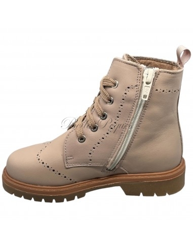 Guxs bota militar de piel gamo color marfil