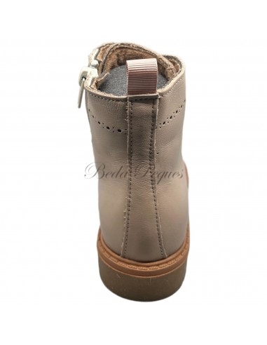 Guxs bota militar de piel gamo color marfil