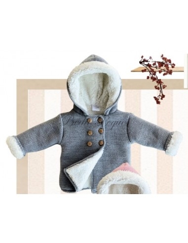 Valentina Bebés chaquetón punto forrado color gris