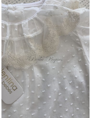 Valentina Bebés blusa plumeti marfil