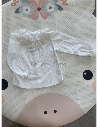 Valentina Bebés blusa plumeti marfil