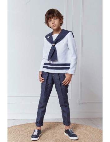 Hortensia Maeso Casaca Blanca Marinero  y pantalon Pinzas...