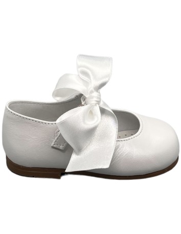 Guxs mercedita niña lazo piel color metal blanco