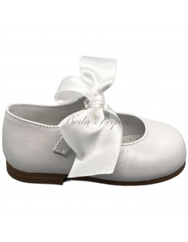 Guxs mercedita niña lazo piel color metal blanco