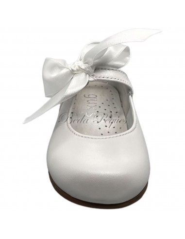 Guxs mercedita niña lazo piel color metal blanco
