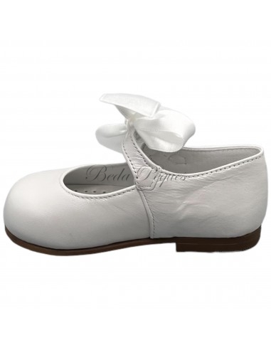 Guxs mercedita niña lazo piel color metal blanco