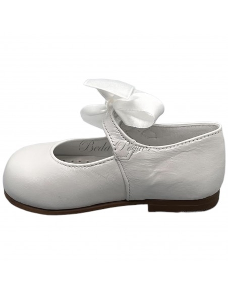 Guxs mercedita niña lazo piel color metal blanco