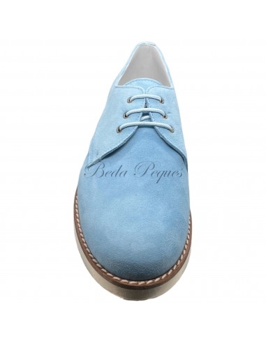 Guxs zapato blucher niño color ante sky azul