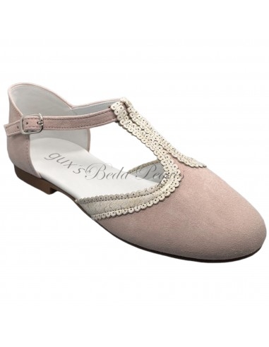 Guxs zapato niña piel ante pink rosa