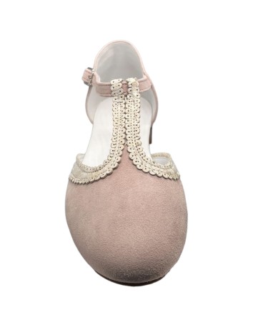 Guxs zapato niña piel ante pink rosa 2