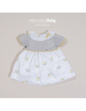 Pangasa vestido bebé color gris colección Elefante