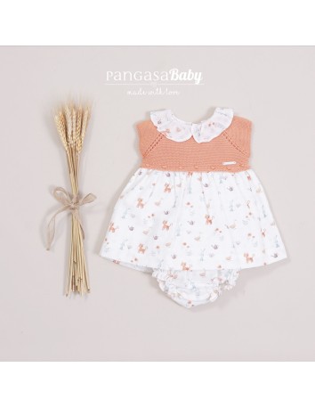 Pangasa vestido bebé color mandarina colección Tigre