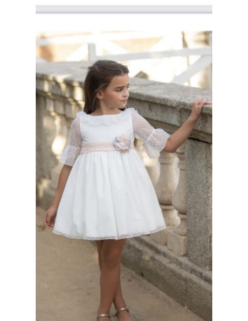 Lovely Day vestido ceremonia niña tul plumeti manga francesa