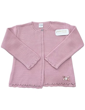 Valentina Bebés chaqueta hilo rosa empolvado